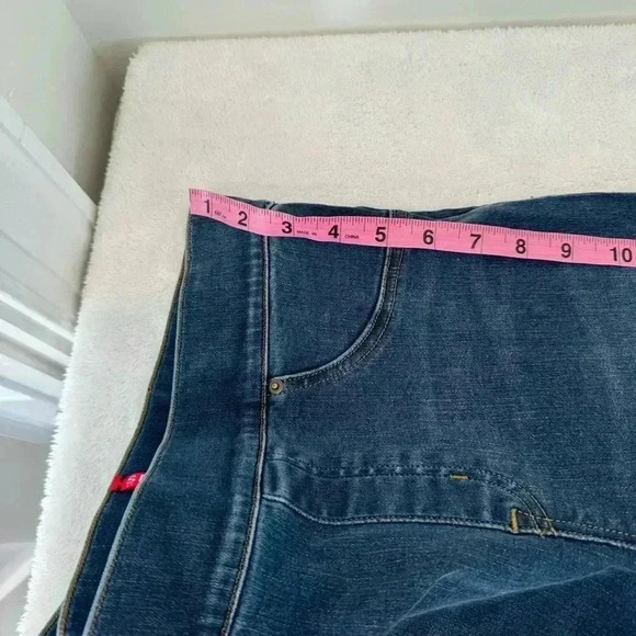 Spanx shape and lift distressed skinny jeans in medium wash blue - Picture 13 of 15